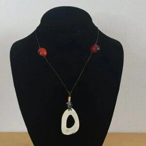 Handmade Carved Bone Necklace Unisex